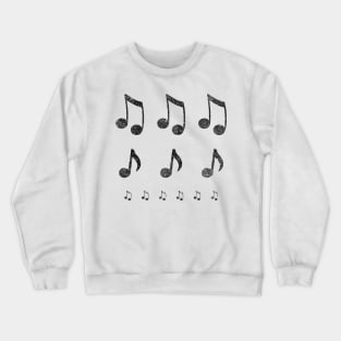 Black Musical Notes Crewneck Sweatshirt